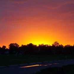 Scenic view of landscape at sunset