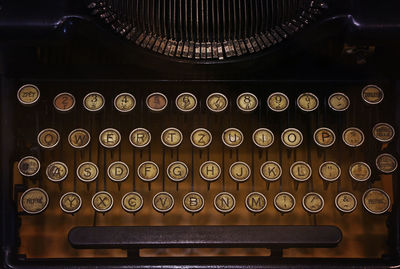 Full frame shot of typewriter