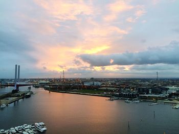 View of river against cloudy sky