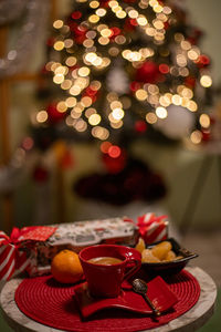 Close-up of food on table