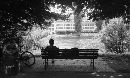 Couple sitting on bench