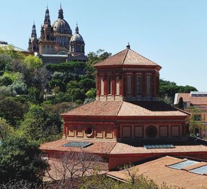 View of temple against clear sky