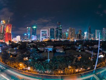 Illuminated city at night