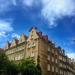 Low angle view of residential buildings against sky