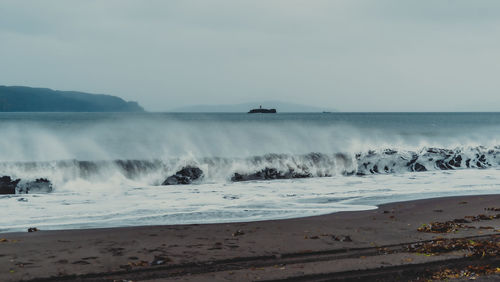 Kamchatka, russia. storm avachinskaya bay