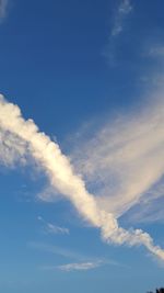 Low angle view of vapor trail in sky