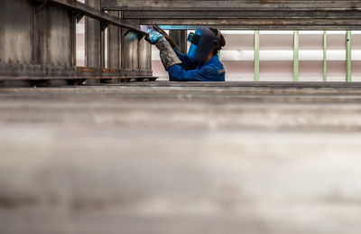 Man welding in factory