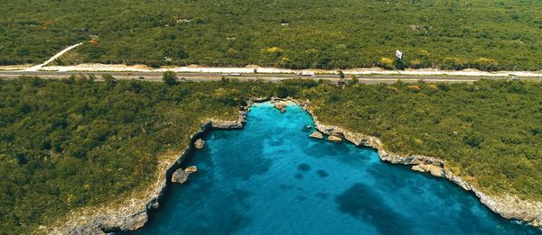 High angle view of swimming pool