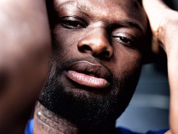 Close-up portrait of sad young man