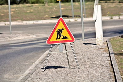 Close-up of road sign