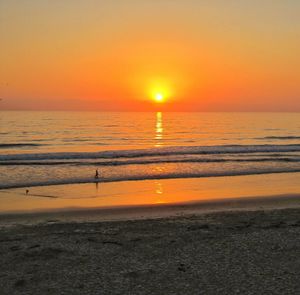 Scenic view of sea at sunset