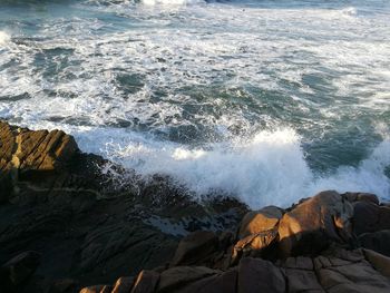 Rock formation in sea