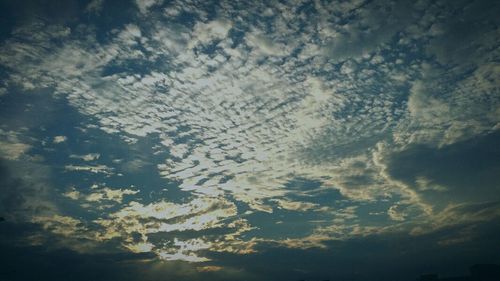 Low angle view of cloudy sky