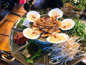 High angle view of food in container