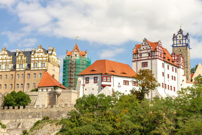 Castle bernburg with blue sky and some clouds