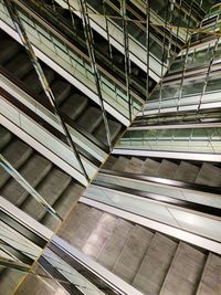 Reflection of escalators on mirror