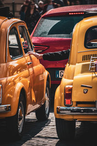 Vintage car on street