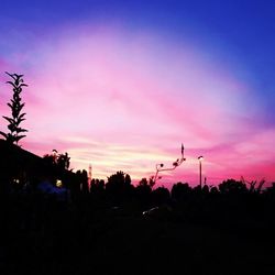 Silhouette trees against sky during sunset