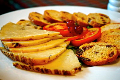 Close-up of served food