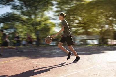 Portrait of young basketball player