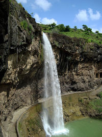 Scenic view of waterfall