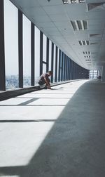 Shadow of woman on bridge