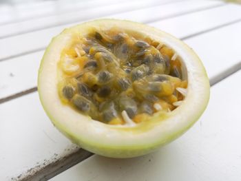 High angle view of lemon on table
