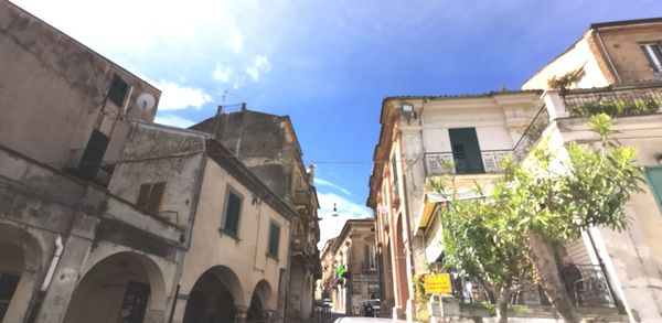 Low angle view of buildings against sky