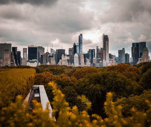 Modern buildings against sky in city