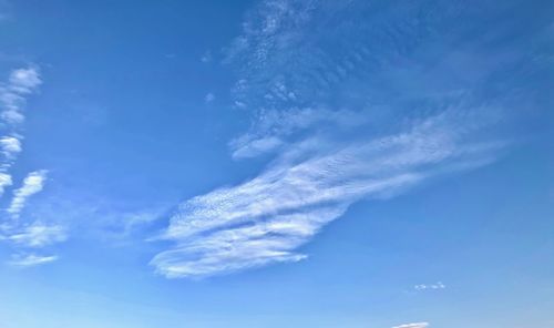 Low angle view of vapor trail in sky