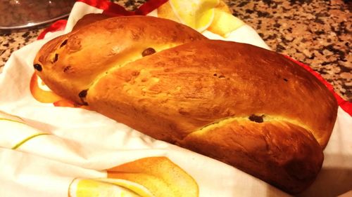 Close-up of bread in plate