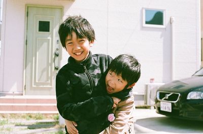 Portrait of happy boy smiling