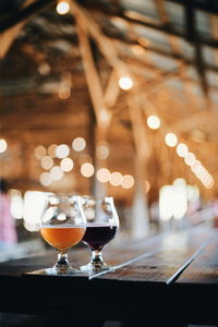 Close-up of wine glass on table in restaurant