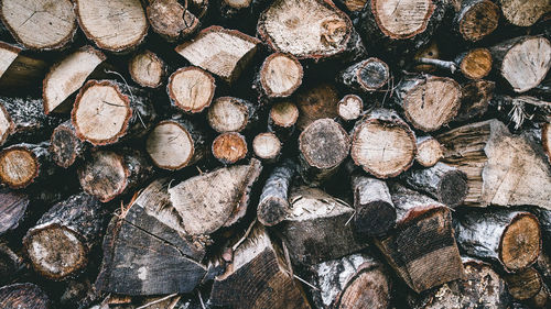 Full frame shot of firewood
