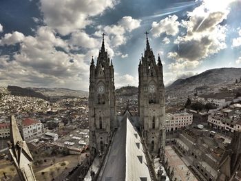 View of clock tower in city