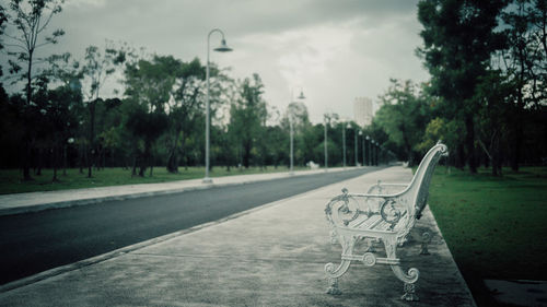 Empty road in park against sky