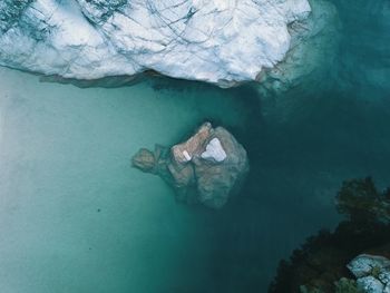 Man swimming in sea