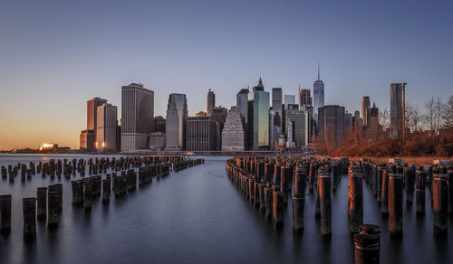 Panoramic view of city at waterfront