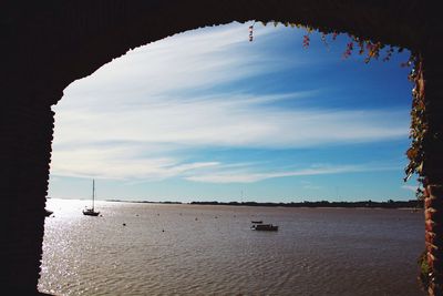 View of boats in water