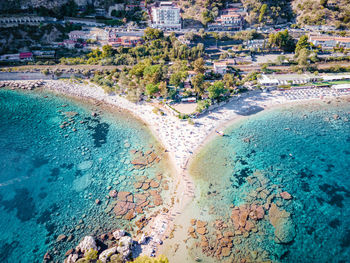 High angle view of beach