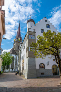 Low angle view of buildings against sky