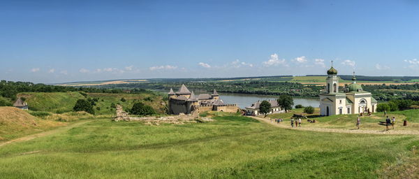 Khotyn, ukraine 11.07.2021. khotyn fortress in chernivtsi region of ukraine on a sunny summer day