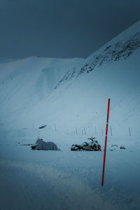 Scenic view of snow covered landscape