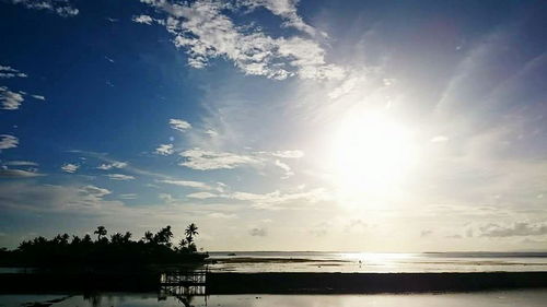 Scenic view of sea against sky at sunset