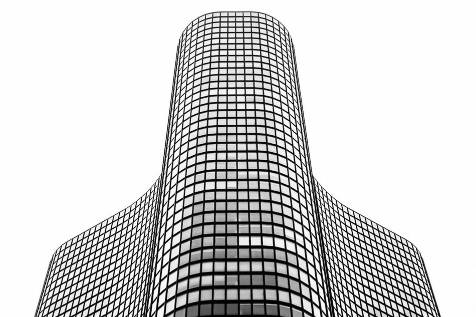 architecture, modern, built structure, building exterior, low angle view, office building, skyscraper, tall - high, clear sky, tower, city, pattern, copy space, glass - material, repetition, building, geometric shape, no people, tall, day