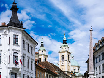 Low angle view of buildings against sky