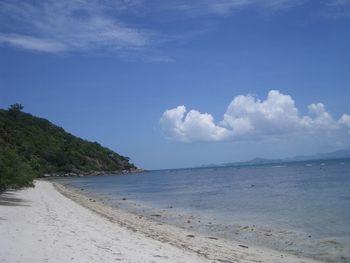 Scenic view of beach against sky