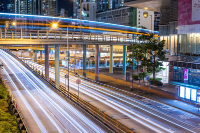 Light trail in the city at night