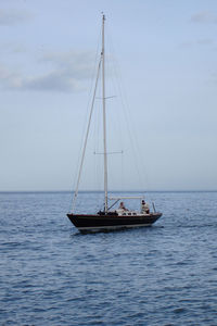 Boat sailing in sea