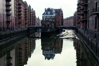 Reflection of buildings in water